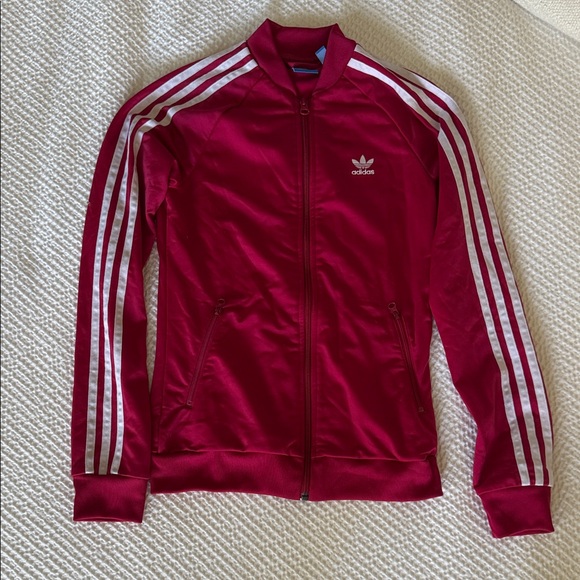 adidas Other - Adidas Kids Magenta Jacket with White Stripes